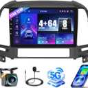 [8 Cores 4+64G] Radio for Hyundai Santa Fe 2006-2012, 9'' HD Touchscreen for Santa Fe Stereo with Wireless CarPlay /1280 * 720/GPS Navigation/WiFi/Mirror Link/Bluetooth5.0 + Backup Camera