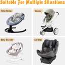 KAKIBLIN Infant Car Seat Insert, Carseat Head Insert & Body Support for Newborn, 2-in-1 Reversible Newborn Car Seat Cushion, Soft Stroller Insert for Car Seats, Bouncer, Strollers, Swing