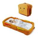 liftoza Toddler Travel Bed Sandwich Style  Portable Toddlers Floor Beds, Foldable Soft Foam Travel Crib for Baby and Kid, Washable Cover Toddler Cot with Safety Rail for Travel, Home/Travel Sleep
