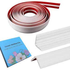 Inside & Outside Corner Trim, Peel and Stick Wall Molding Trim 3D DIY Decorative Lines for Wall Floor Window Door Ceiling and More,Flexible,Self-Adhesive,1.5in x 16ft, White