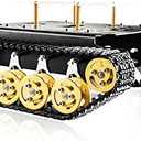 Professional Shock Absorption Smart Robot Car Chassis Tank Chassis with DC Encoder Motor for Arduino, Tracked Suspension Absorbing Vehicle, Remote Control Track Crawler Damping Vibration Caterpillar
