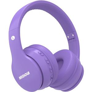 MIDOLA Kids Headphones Bluetooth 5.4 Wireless 68H Play Time Volume Limit 85/94dB Over-Ear Foldable Headset,with Wired Aux Built-in Mic Lightweight for Toddler Child Pad Tablet Light Purple