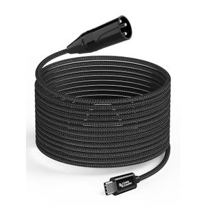 CableCreation USB C to XLR 15ft, Type C to XLR Male Audio Output Braided Stereo Cable for Amplifier, Speaker, Mixer Console,Work with Cellphone/Laptop/Tablet,Windows Macos iOS Android Linux