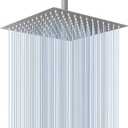 Voolan Rain Shower Head - High Flow Large Rainfall Shower Heads Made of Stainless Steel - Waterfall Bathroom Square Showerhead - Ceiling or Wall Mount (12" Brushed Nickel)