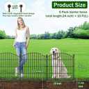 No Dig Decorative Garden Fence Animal Barrier - 5 Panels - 24 in (H) x 10 ft (L) - Dog Fence Outdoor for Yard, Rabbits and Small Pets - Tall Rustproof Metal Wire Fencing Border for Garden and Patio