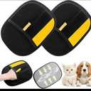 Reusable Pet Hair Removal Pads for Cats & Dogs  2 Pack Pet Hair Remover Glove for Furniture, Carpet, Clothes & Car Seats  Reusable Pet Fur Cleaner with Comfortable Hand Grip  Black