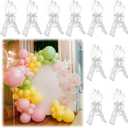 LemonRoad 10 Pack Large Balloon Arch Clips Plastic Transparent Backdrop Spring Clamps 3.5 Inch Heavy Duty Clip for Balloon Arch Kit Birthday Decoration Crafts Woodworking Photography Studios (Clear)