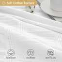 White Shower Curtain Fabric, White Textured Shower Curtain Boho Cotton Blend Striped Waffle Shower Curtains for Bathroom 72 x 72