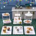 Mwellewm 10Pcs Cupcake Stand,Dessert Table Display Set, 4 White 3 Tired Cake Stand 6 Plastic Serving Trays for Party Cookie Rack Desert Tower Holder for Wedding Decor Baby Shower Tea Party Decorations