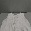 Cicy Bell Womens Bow Front Tie Tank Tops Pleated Babydoll Top Sleeveless Cute Coquette Shirt Summer Outfits White Size XL