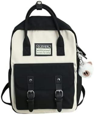 GGOOB Aesthetic Backpack Cute Kawaii Backpack for School Backpack Cute Aesthetic (black)