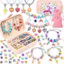 150Pcs Charm Bracelet Making Kit with Jewelry Box Beads for Jewelry Making Kit with DIY Crafts Gift for Bracelet Women Birthday Valentine Gifts Christmas