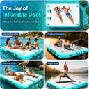 Inflatable Floating Dock Platform with Soft Ladder | 6-inch reinforced PVC dock with soft ladder, pump and repair kit; stable for lake, ocean, swimming, fishing and pets