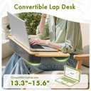 Amazer Standing Desk Converter, 22 inch Bamboo Small Sit Stand Up Desk Riser with Lap Desk Computer Desktop Desk Converter for Monitor and Laptop with Keyboard Tray, Natural 