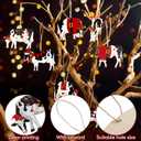 2 x Hoteam 36 Pcs Cow Christmas Ornaments Wooden Cow Ornaments for Christmas Tree Animal Hanging Decor for Farmhouse Home Xmas Holiday Crafts Party Supplies Decorations