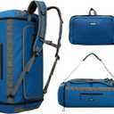 Haimont Collapsible Duffel Bag Backpack 50L for Travel Gym Hiking Camping Sports Outdoor Water Repellent Duffel Bag with Backpack Straps, Navy (Dark Blue)