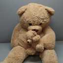 MorisMos 51 Inch Giant Teddy Bear, Big Mommy with Baby Bear Stuffed Animal Plush Gifts on Baby Shower, Brown