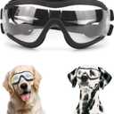 Namsan Clear Dog Goggles Large Breed, UV-Protection Doggie Sunglasses for Medium to Large Dogs, Outdoor Dog Eye Protection, Anti-Fog Anti-Dust Windproof Snowproof, Adjustable Straps, Transparent