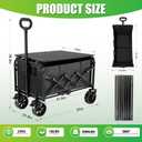 500LBS Collapsible Folding Wagon Carts with Table - 230L Large Foldable Collapsible Portable Wagon Cart with Breaks, Heavy Duty & All-Terrain Swivel Wheels for Camping Shopping Garden & Fish