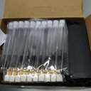 50 Pcs Lash Shampoo Bottle Brushes Set 10 Empty Foam Pump Dispensers 10 Label Stickers 10 Mascara Wands and Tubes 10 Cleansing Brush 10 Bag for Eyelash Extensions Aftercare(Black)