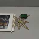 hogardeck Christmas Tree Topper, 11 Inches Lighted Gold Glittered 8-Point Star Tree Topper, 30 LED Sparkling Tree Toppers Christmas Decorations, Battery Powered Timer Xmas Treetop Star Decor