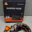 Giraffe Tools Non-Expandable Garden Hose 25FT 1/2 Lightweight Flexible Water Hoses Burst 600 psi with 9 Spray Function Nozzle Heavy Duty Hose