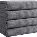 Bath Towels Set of 4 Extra Large 35 x 70 Inches,Luxury Thick High Absorbent Quick Dry Bath Sheet,Ultra Soft Microfiber,Bathroom,Beach,Yoga,Sport,SPA (Grey), 4 Piece Bath Towels