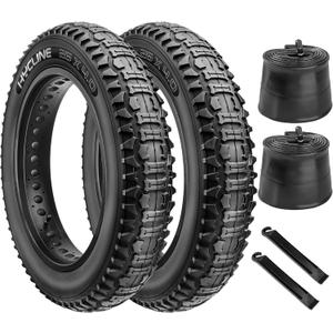 26x4.0 Fat Bike Tires Set: Hycline 2-Pack 26x4 Inch Heavy Duty Folding Electric Fat Tires Replacement, Puncture-Resistant All-Terrain Mountain Bike Tires with Inner Tubes and Tire Levers