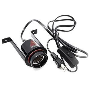 iRuiZhe Reptile Ceramic Heat Lamp Holder Pet Heater Bracket (no Bulb Included) for Amphibian Pet Terrariums Habitat Lizard Tortoise, 300W Black