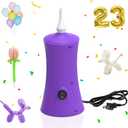 AXHJ Balloon Pump Electric Air Pumps for Long Balloons, Electric Air Balloon Pump, Balloon Inflator for Foil Twisty Animal Balloons in Birthday Party for Decorations (Purple)
