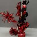 4 PCS Graduation Centerpieces for Tables Balloons Stand Holder Kit College Graduation Decorations 2025 Metallic Glitter Foil Balloon for Graduation Party Decorations (4, Red Black)