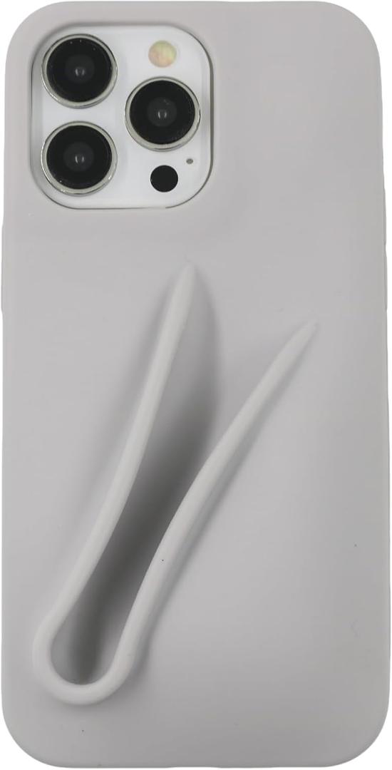 Soft Touch Silicone Lip Gloss Phone Case for iPhone 15 Pro Max / 14 Pro Max, Minimalist Matte Design, Shockproof & Anti-Fingerprint Cover (Gray)