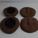 Marsui 4 Pieces Soft Stool Covers Round Bar Stool Cushions with Elastic Band Padded Seat Covers Nonslip Round Seat Cushions for Chairs Slipcovers(12 Inch,Brown)