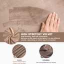 NeColorLife Square Ottoman Cover Velvet Ottoman Slipcover Thick Stretchable Footrest Stool Covers with Elastic Band for Oversized Ottoman (XX-Large Size, Taupe)