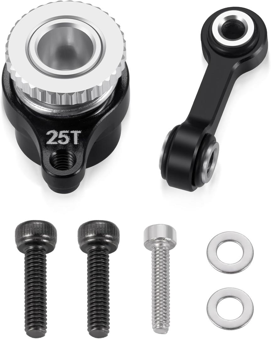 7075 Aluminum RC Servo Saver Arm 25T with Steering Drag Link for ARRMA 1/18 Granite Grom Typhon 1/14 Mojave Grom RC Car Upgrade