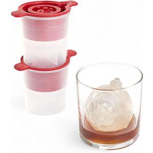 Tovolo Santa and Reindeer Ornament Ice Cube Molds for Cocktails Set of 2, Holiday Ice Ball Mold Stocking Stuffer Christmas Gifts for Men, Slow Melting Stackable Dishwasher Safe Silicone Molds