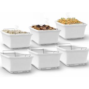 Chafing Dish Wind Guard (Pack of 6)  Slip-On, Machine Washable Chafer Stand Cover for Full-Size Wire Chafing Racks  Wind Blocking for Chafing Fuel, Buffet & Catering, Indoor/Outdoor