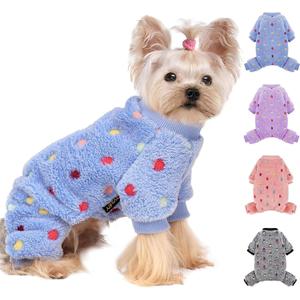 YIKEYO Dog Pajamas for Small Dogs Boy and Girl,Cotton Small Dog Sweater, Stretchable Pet Jammies Puppy Outfits for Dogs Female Male, Winter Doggie Pjs Clothes (Blue, S)