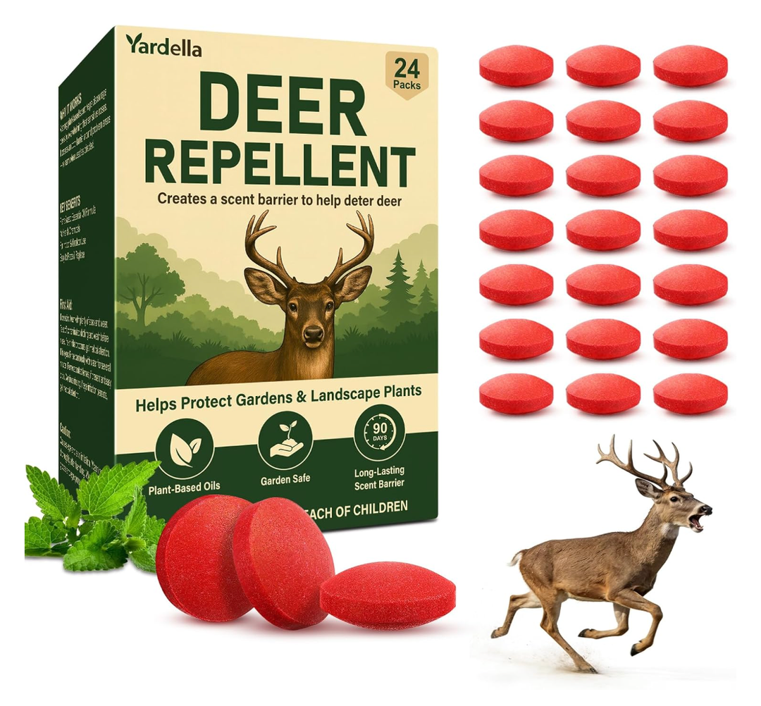 Powerful Deer Repellent Balls, Pest Repellent 24-Pack Deer Repellent for Garden & Outdoor Use, Natural Peppermint Oil Deer Deterrent to Keep Deer Away from Garden, Yard