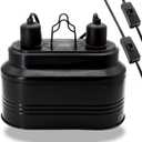 Dual Reptile Lamp Fixture with Independent Switches, UVB & Basking Bulb Holder for Glass Terrarium Habitat - Heat Light Fixture for Bearded Dragons, Turtles, Snakes & Lizards