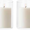 uxcell Hurricane Candle Holder (H:4.7" OD:3.4"), Pillar Floating Candles Holder Clear Glass Cylinder Flower Vases for Table Centerpiece Wedding Party Home Decoration 2Pcs