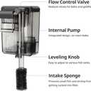 NICREW Slim Aquarium Filter, Quiet Fish Tank HOB Filters for up to 5 Gallon Aquariums, Adjustable Flow, 42 GPH, 3W