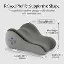 Memory Foam Wedge Pillow, Contoured Firm 50D Support, Double Grey
