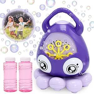 JOYIN Bubble Machine Blower for Toddlers, Octopus Auto Bubble Maker Easy to Use with Bubble Solutions for Kids 3000+ Bubbles/min, Portable Bubble Toys for Wedding Indoor Outdoor, Birthday