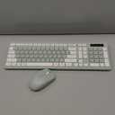 Wireless Keyboard and Mouse Combo, Full-Sized Wireless Keyboard and Adjustable DPI Mouse, 2.4GHz USB Receiver, Silent Keyboard and Mouse for PC, Windows, MAC, Desktop, Laptop (Avocado Green)