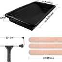 ROLLINGDOG 5PC 18 Inch Paint Roller Kit -18 Paint Tray, Wide Paint Roller 18 Inch Kit, Microfiber Roller Sleeves(Pack of 3)