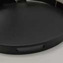 Large Round Black Tray, 20" Extra Large Black Ottoman Tray, Wood Serving Trays, Decorative Trays with Handles for Home Kitchen