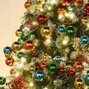 Multicolored Christmas Ball Garland Dailyart 4ft 48pcs Colorful Hanging Balls Ornaments Decorations Plastic Shatterproof Ball Garlands for Christmas Tree Centerpiece Wreath Mantel Decor