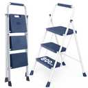 OLIXIS 3 Step Ladder, 800lbs Heavy Duty Step Stool with Anti-Slip Pedal