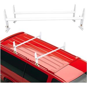 ECOTRIC Van Roof Ladder Rack 47"- 77" Adjustable Roof Rack 500LBS Capacity Compatible with Chevy Dodge Ford GMC Express